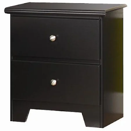 Classic 2 Drawer Nightstand with Roller Glides